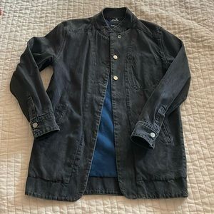 Rachel Comey denim long military style jacket.